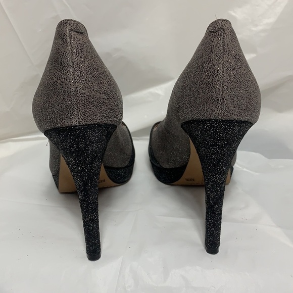 VINCE Camuto Timmons Gray Black Sparkle Open Toe Heel  Size 8.5B - Picture 4 of 10